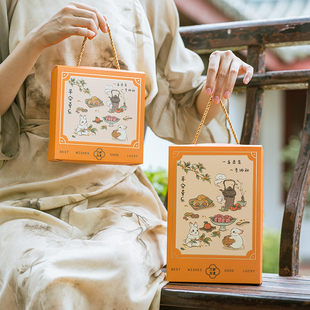 2025月饼包装盒高档4/6粒50/80克鲜肉奶黄流心蛋黄酥盒中秋礼盒空