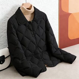 秋冬季 翻领短款 棉服时尚 女士纯色翻领棉衣韩版 女士外套 麦穗领厚款