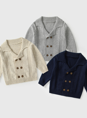 宝宝针织开衫春秋装男女童2026新款洋气儿童毛衣外套婴儿上衣