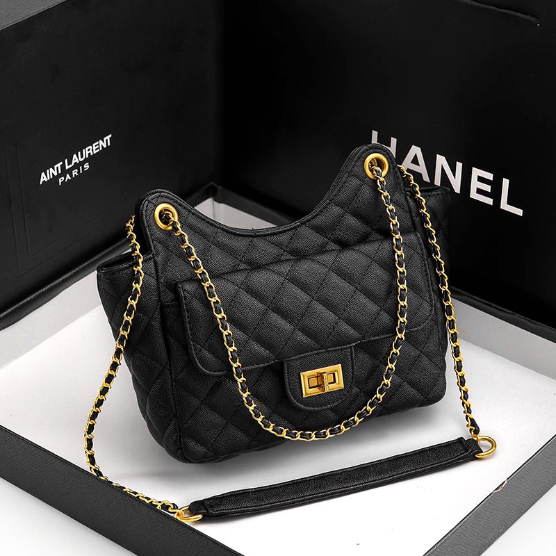 包包女式2025新款小包真皮菱格绣花单肩包手提斜挎链条包