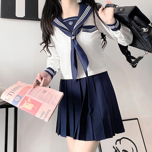 jk套装制服裙正版百褶裙日系校服学院风2024春秋新款女长袖水手服