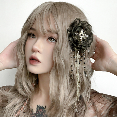 Brokenbone原创十字架花朵发夹