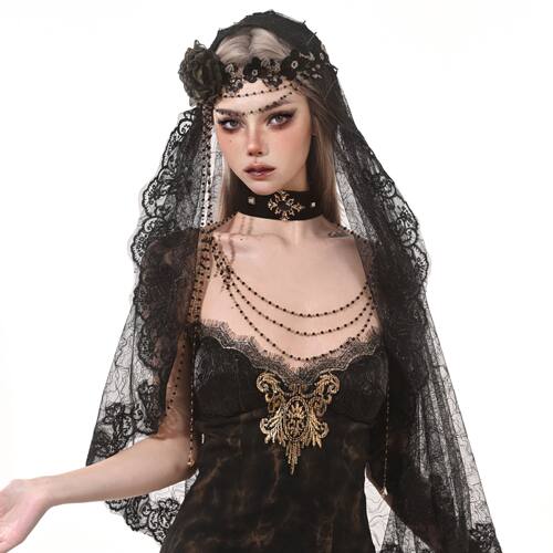 Brokenbone原创哥特蕾丝头纱