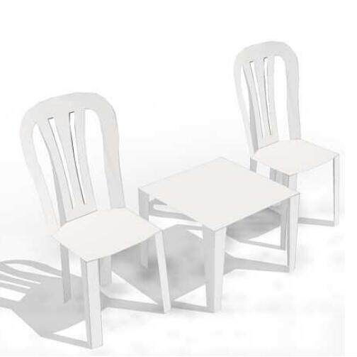 儿童手工折纸diy拼装立体3d纸质模型户外桌椅椅子桌子家具制作