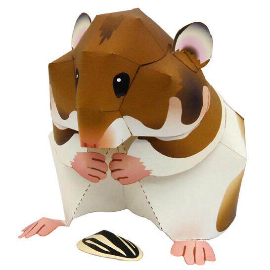 儿童手工折纸diy拼装立体3d纸质模型益智玩具仿真动物田鼠小仓鼠