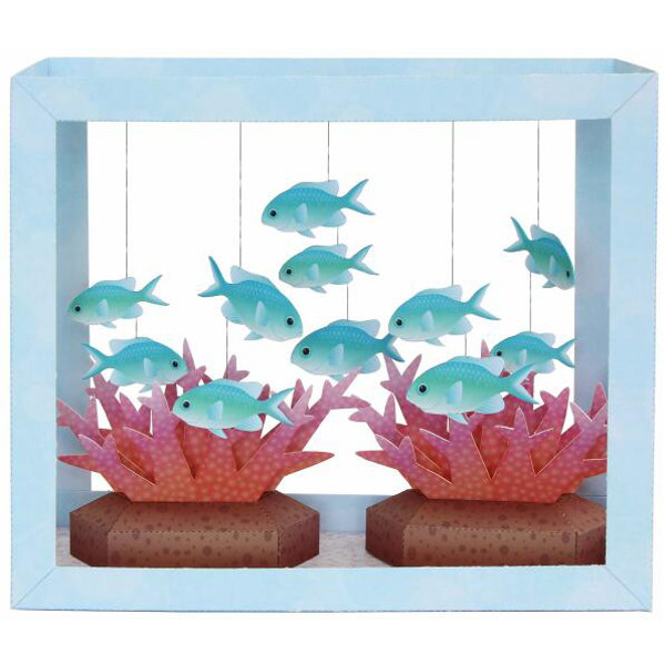 儿童手工折纸diy拼装立体3d纸质模型海洋生物海底世界鱼珊瑚场景