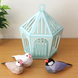 儿童手工折纸DIY拼装立体3D纸质模型玩具制作仿真动物小鸟文鸟