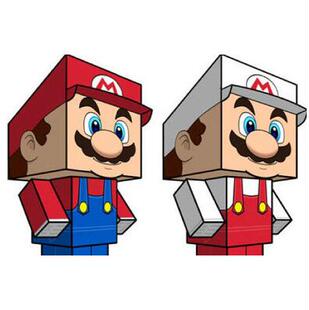 儿童手工折纸DIY拼装立体3D纸质模型马里奥超级玛丽益智玩具制作