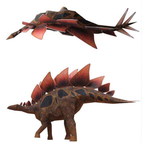 儿童手工折纸diy拼装立体3d纸质模型仿真史前生物侏罗纪恐龙剑龙