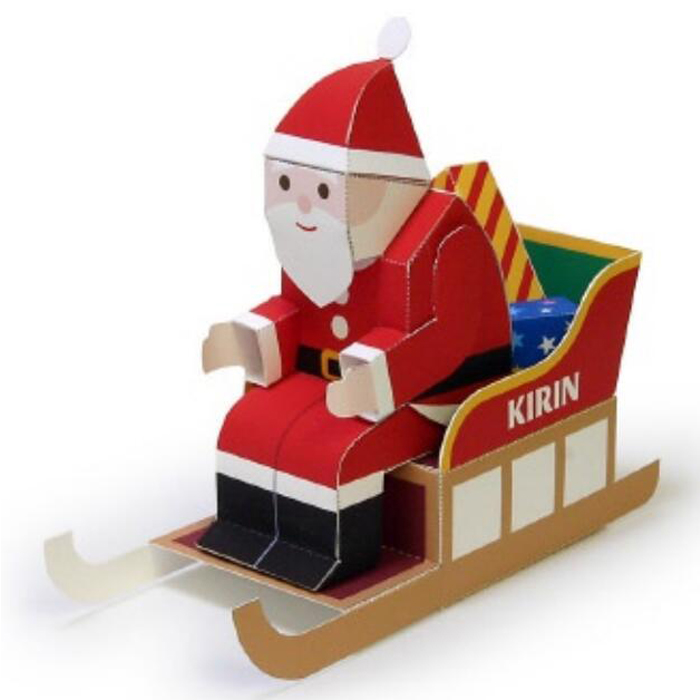 立体3D纸模型圣诞老人坐雪橇制作
