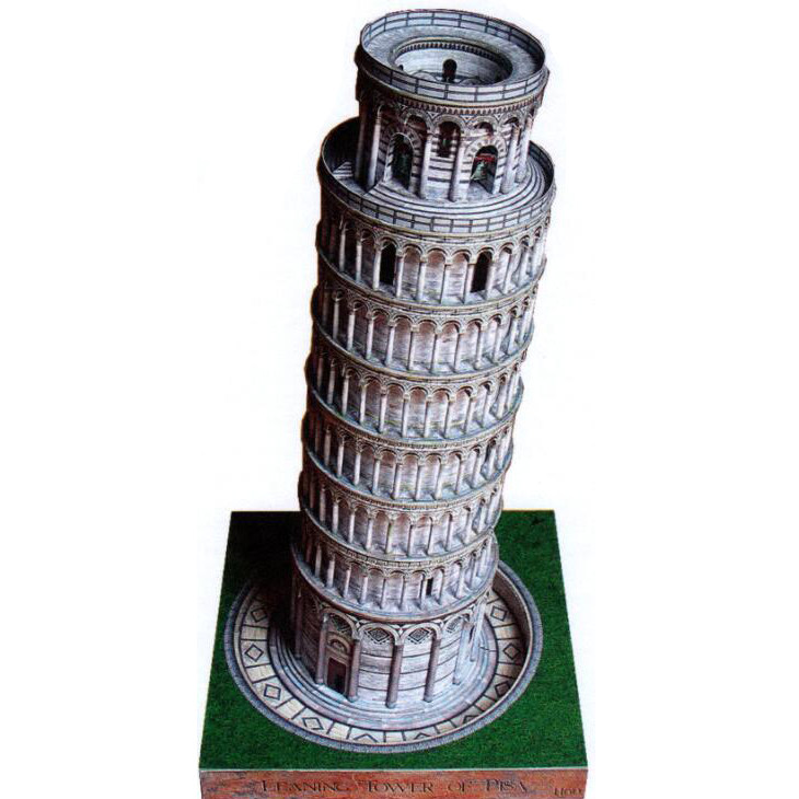 儿童手工折纸DIY拼装益智立体3D纸质模型著名建筑意大利比萨斜塔