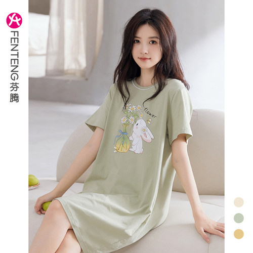 芬腾睡裙女夏季新款纯棉