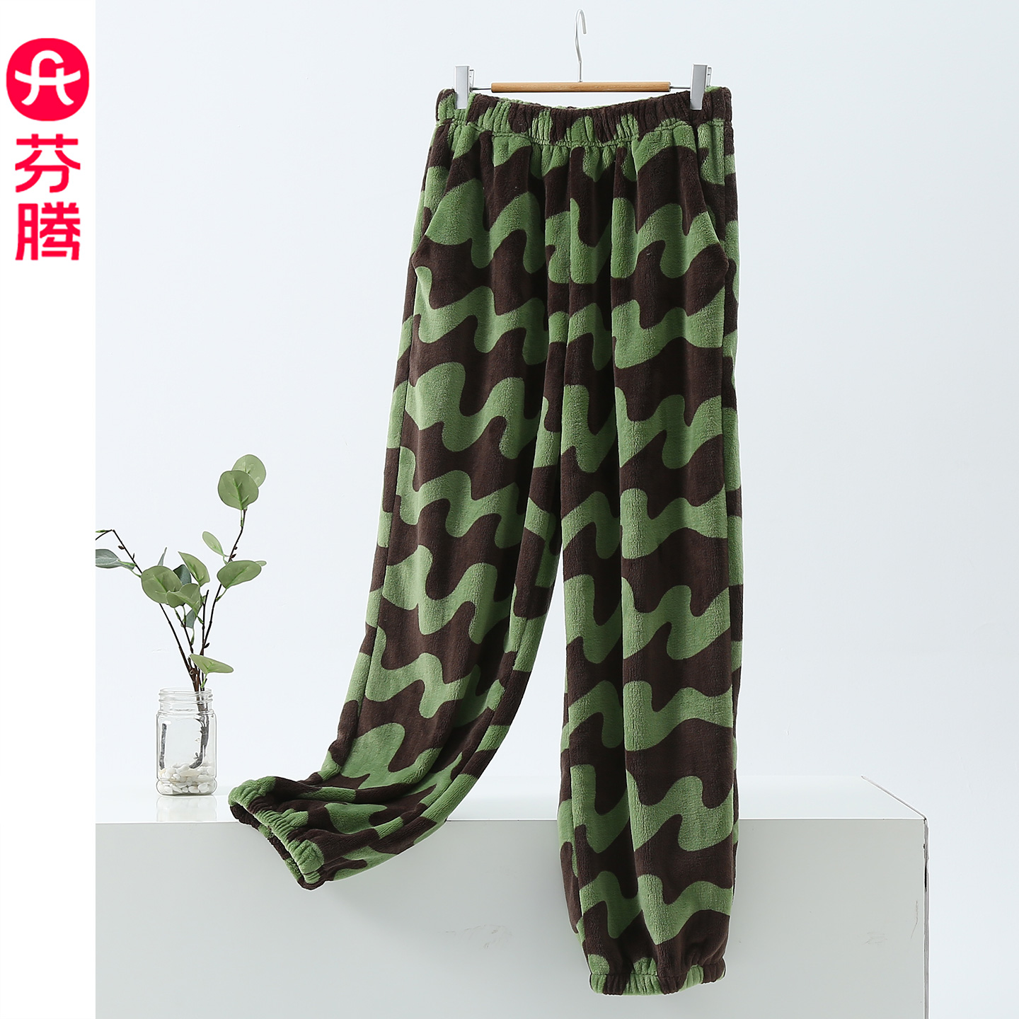 芬腾珊瑚绒睡裤女秋冬款法兰绒大码加厚保暖长裤外穿家居裤2025年
