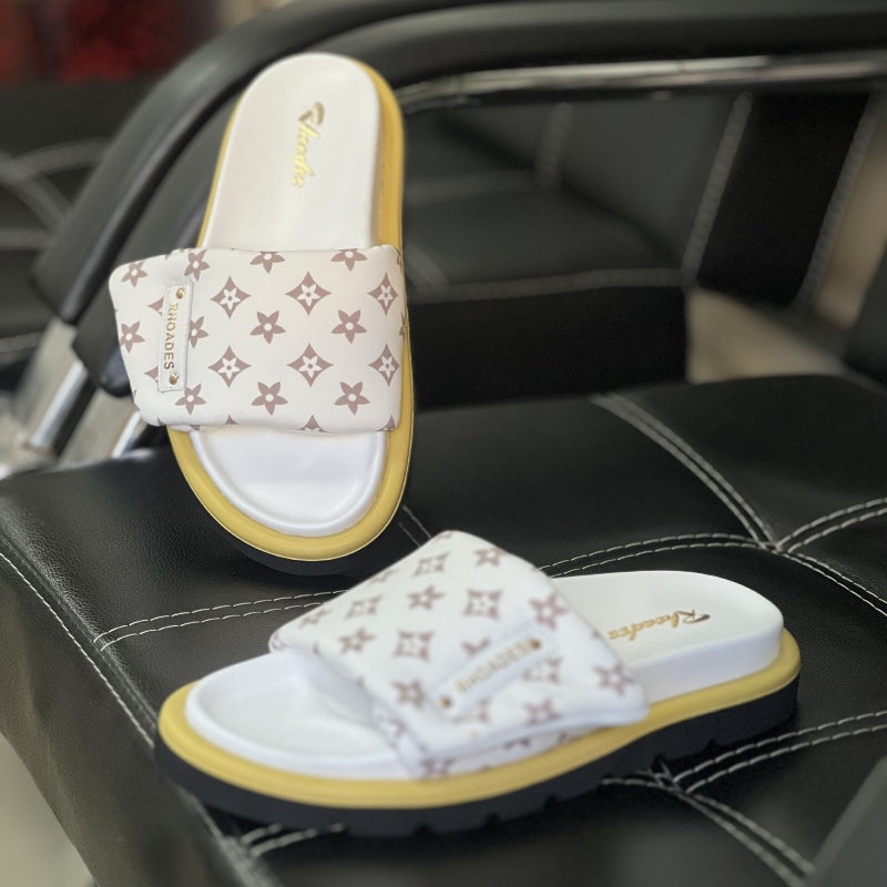 厚底凉拖鞋V家老花不可调节魔术贴平底鞋一字拖沙滩真皮女鞋,女鞋,一字拖,淘宝优惠券,粉丝福利购,淘宝优惠卷