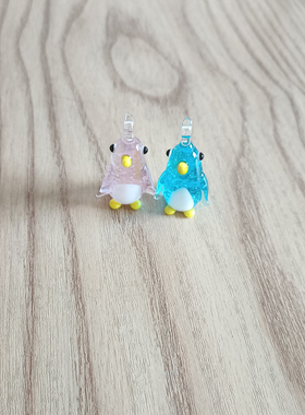 玻璃工艺品迷你卡通企鹅吊坠摆件