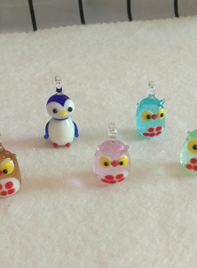 猫头鹰手作造景可爱风夜光玻璃