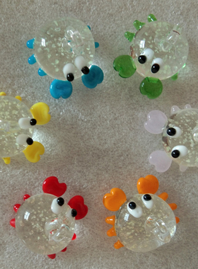 斗鱼缸螃蟹玻璃手作浮球水族挂件