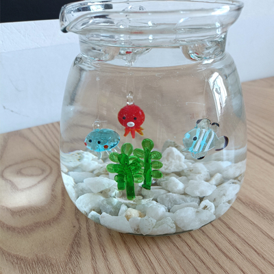 手作可爱玻璃海豚水母鱼缸装饰品