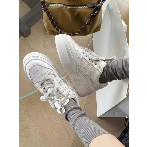 真皮厚底增高运动休闲小白鞋女