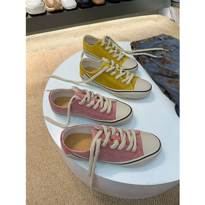 高丝光牛反绒多巴胺硫化平底板鞋