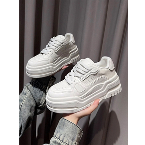 【欧货】真皮小白鞋女2026春季新款做旧脏脏鞋厚底增高运动休闲鞋