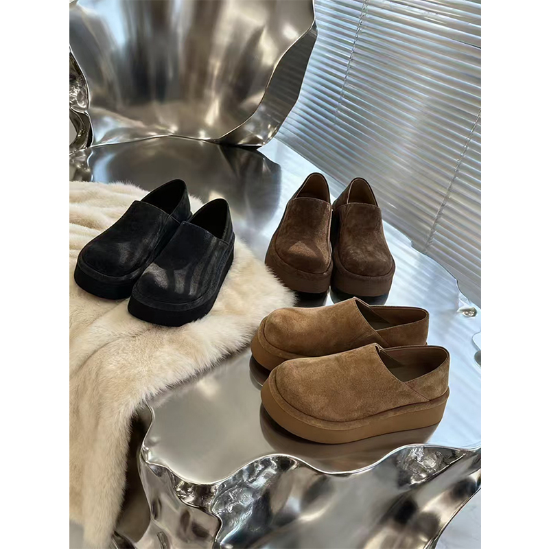 真皮增高厚底时尚两穿勃肯单鞋女