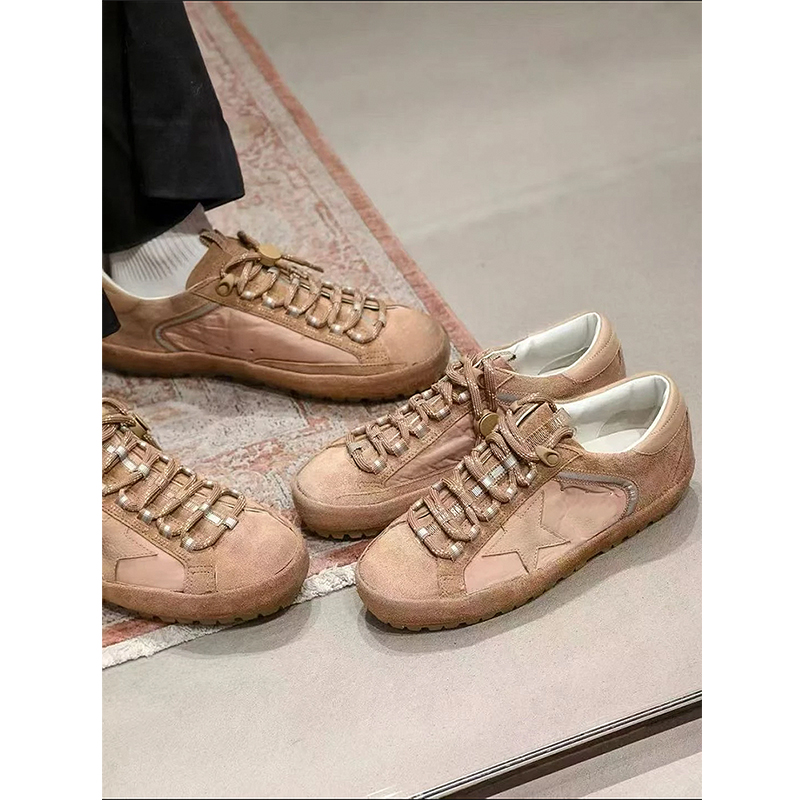 厚底星星做旧小脏鞋真皮德训鞋女