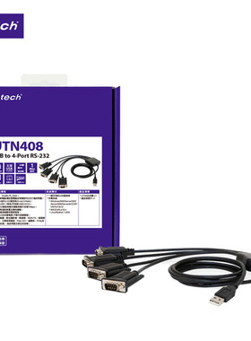Uptech UTN408 USB to 4-Port RS-232 支援 熱插拔裝置及双向传输