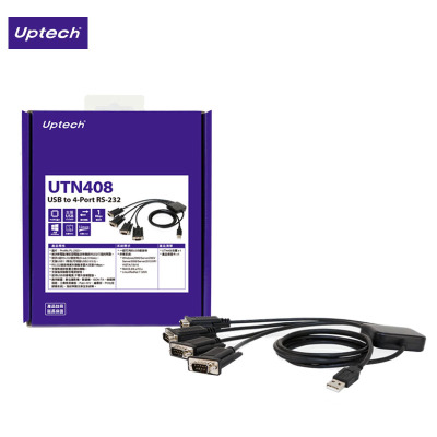 Uptech UTN408 USB to 4-Port RS-232 支援 熱插拔裝置及双向传输