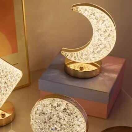 浪漫月亮星星小夜灯现代书房卧室床头灯充电式小夜灯睡眠夜用台灯