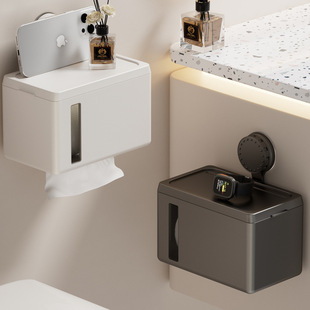 卫生间纸巾盒新款免打孔高级感高颜值轻奢防水抽纸卷纸厕纸架收纳