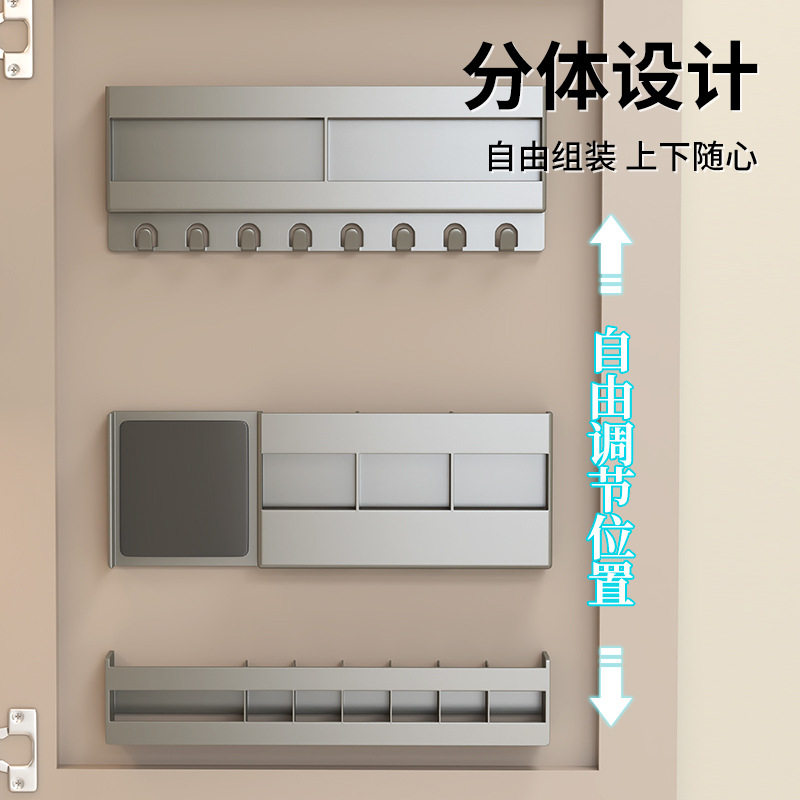 浴室柜门后置物架洗漱台免打孔墙上架子卫生间镜柜门背美妆收纳架