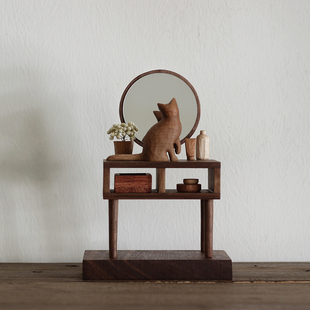 〈与猫共生005〉原创纯手工雕刻创意家居小木猫摆件|泽无木作