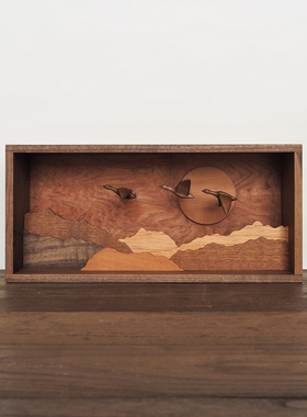 〈自然而然 归雁〉原创手工雕刻大雁动物家居摆件泽无木作