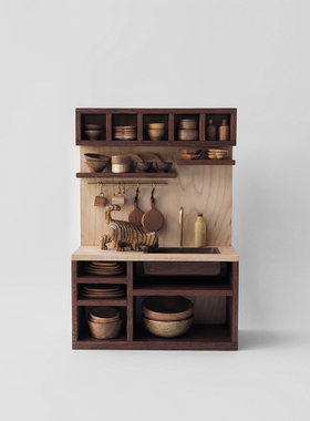 〈日常如常 6〉原创纯手工微缩情境猫咪厨房橱柜家居摆件泽无木作