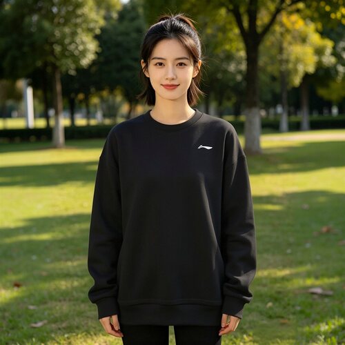 李宁女子圆领保暖套头卫衣