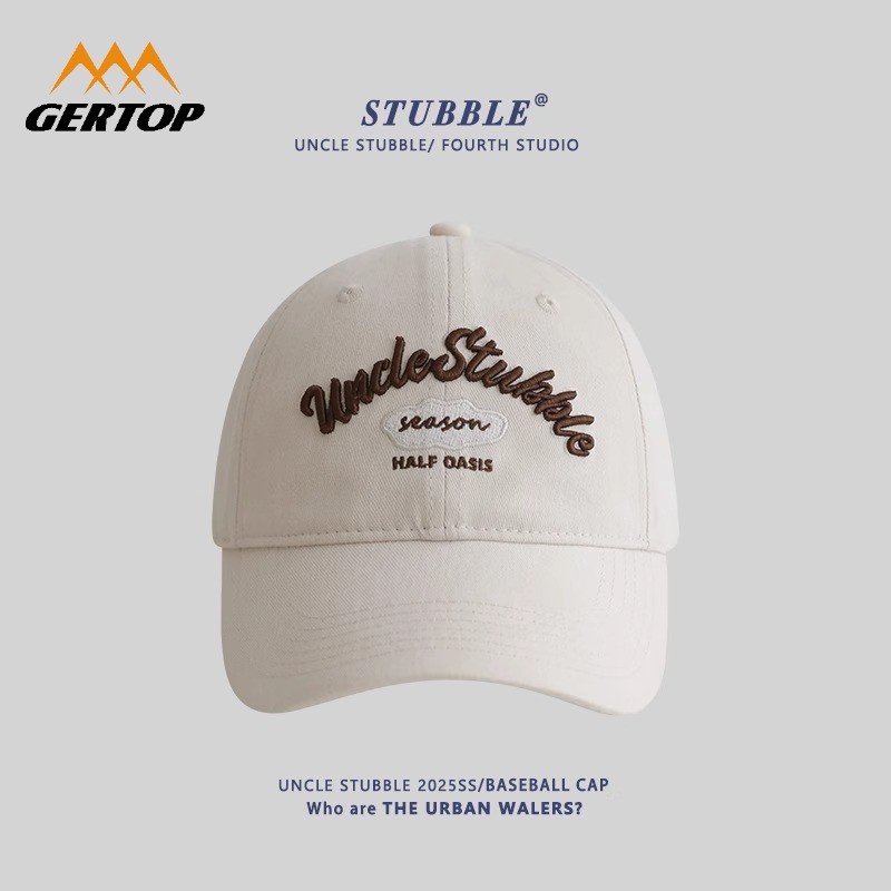 原创设计棒球帽韩系宽帽檐显脸小鸭舌帽情侣时尚百搭遮阳帽子