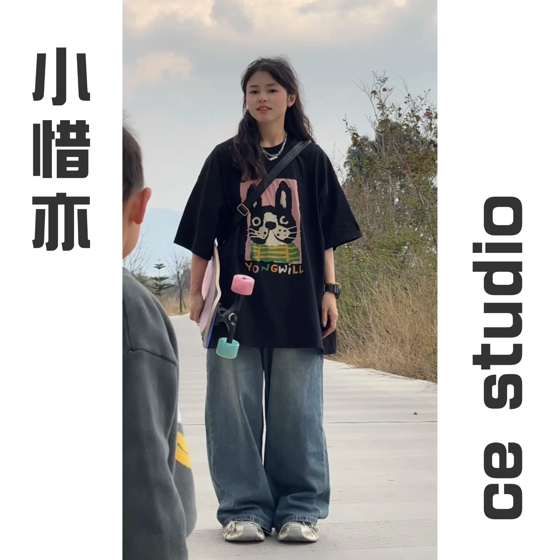 【小惜亦】法斗宽松女t恤慵懒2025新款爆款夏季显瘦遮肉纯棉半袖