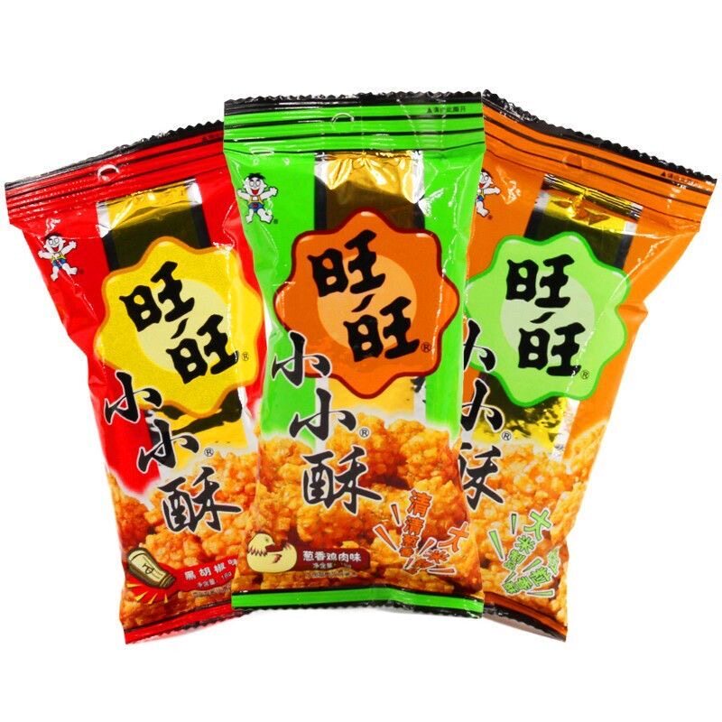 旺旺小小酥18g原味葱香味黑胡椒味怀旧休闲零食整箱批发