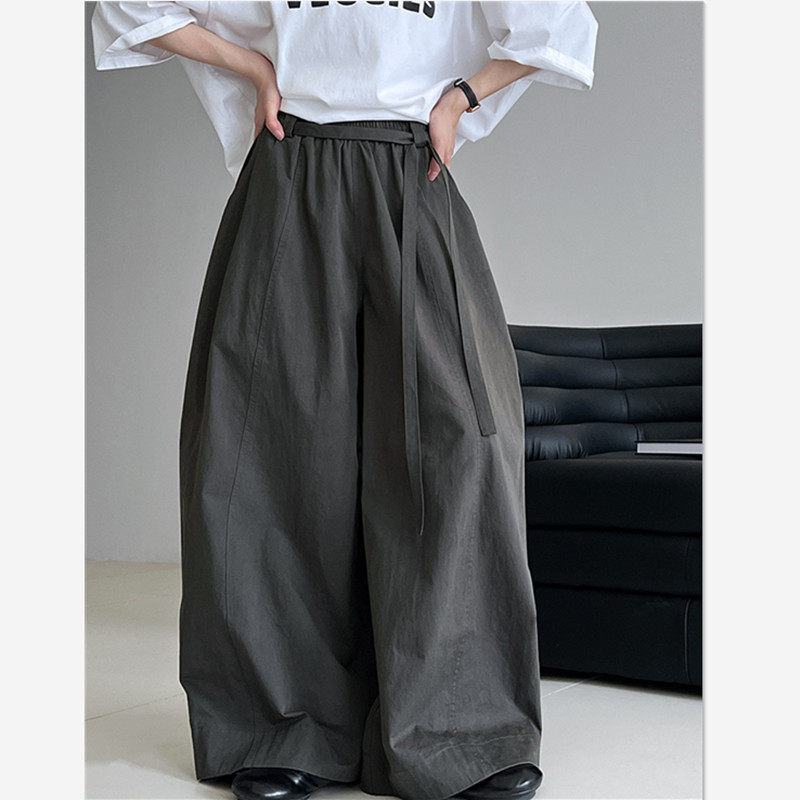 春秋韩系松紧高腰绑腰带阔腿气球宽松长裤子女休闲遮肉弯刀拖地裤,女装/女士精品,休闲裤,淘宝优惠券,粉丝福利购,淘宝优惠卷