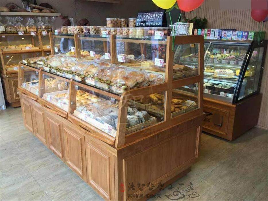 实木抽屉面包货架展示架面包店中岛柜边柜面包柜台蛋糕展柜面包架