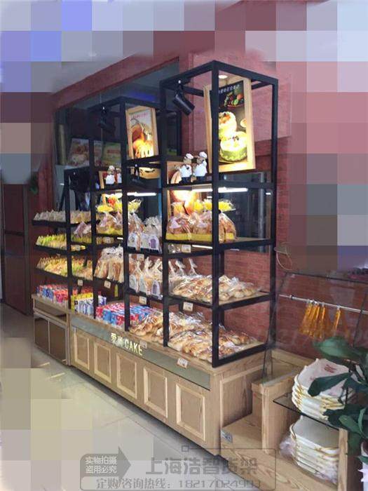 木质面包柜铁质高边货架面包展示架食品柜蛋糕柜甜品柜糕点货架可