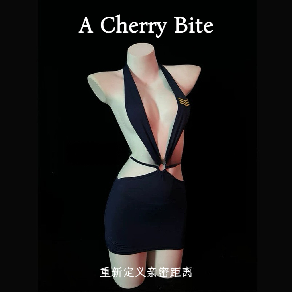 【深夜巡航】性感挂脖深V制服包臀裙cos透视网纱空姐套装约会qqny,女士内衣/男士内衣/家居服,文胸套装,淘宝优惠券,粉丝福利购,淘宝优惠卷