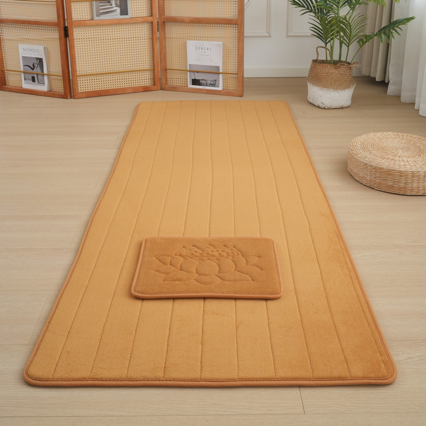 家厚专业家用拜垫禅修垫子顺滑便携跪垫四季通用瑜伽运动垫打坐