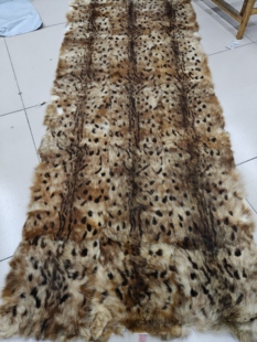豹纹貂毛皮草褥子貂毛皮草毯子山貂皮草原材料面料皮料裤子DIY料