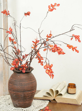 仿真植物叶子新中式橱窗摆放线条