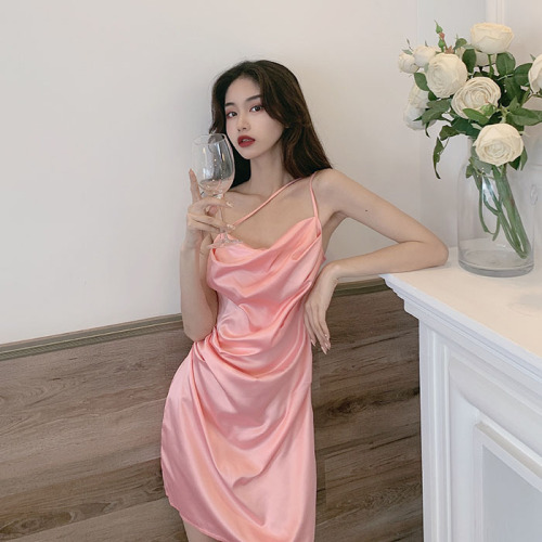 Real price Satin Pink suspender dress