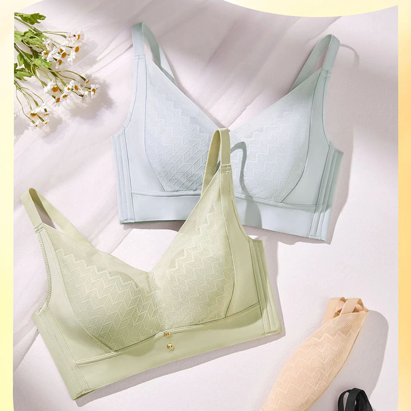 正品奥丽侬无钢圈超薄内衣女JW3209透气聚拢收副乳大胸显廋防外扩