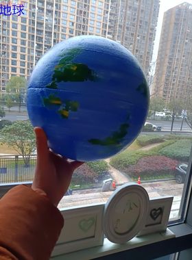 手绘太阳系行星泡沫悬挂球体橱窗