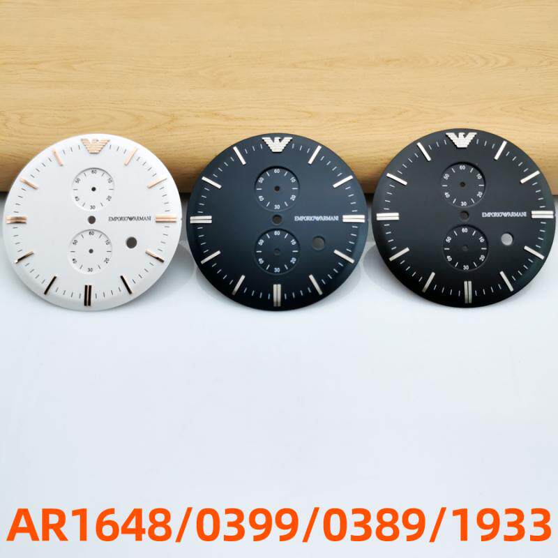 适配阿玛尼手表盘ar1648/0389/1933/0399计时字面刻度盘表面39mm